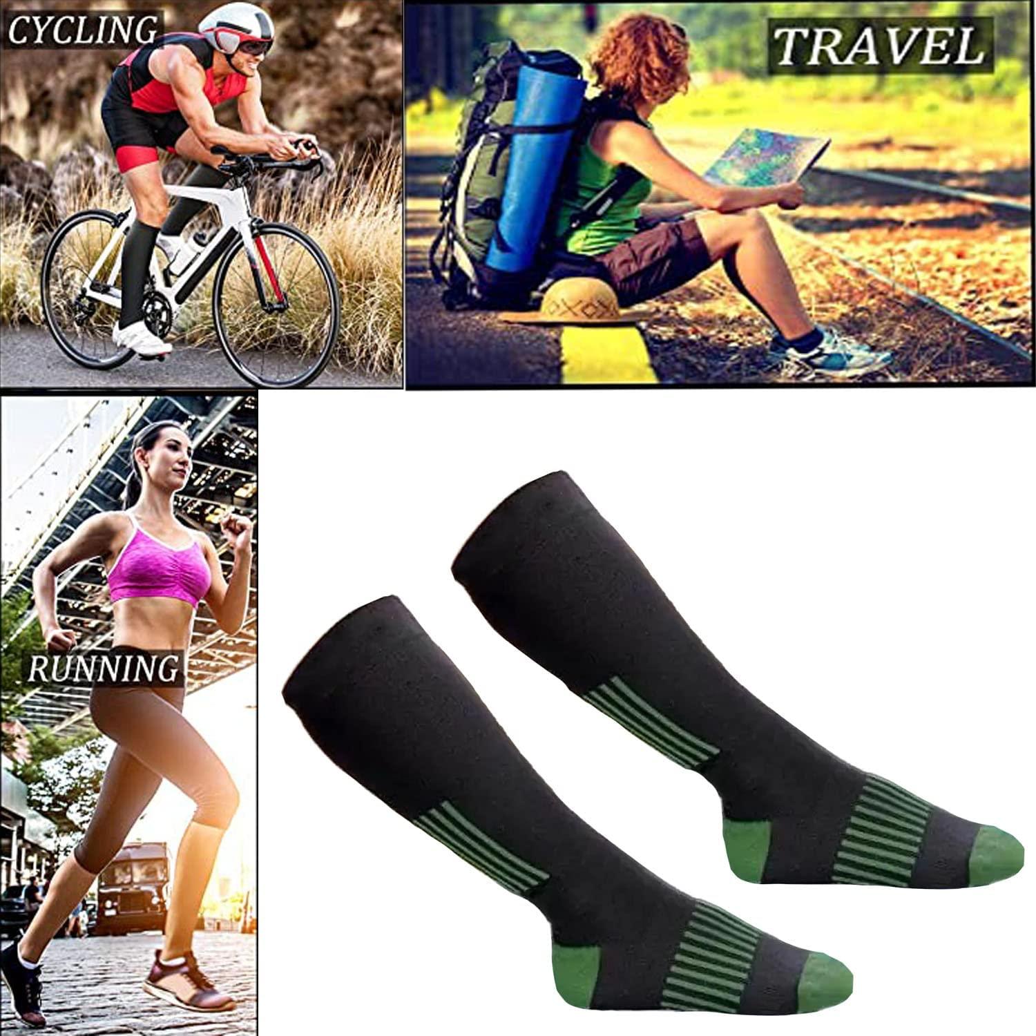 Vyoma Vyoma Smart Compression Socks for Men & Women | Unisex Knee High Running Socks for Travel Athletic Nurse | Medical Improved, Blood Circulation | Pain Relief & Travel Swelling Lags Compression Socks (1 Pair of Socks)