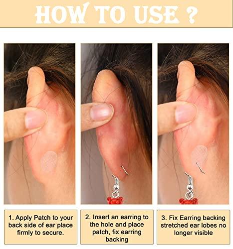 QualiTrue QualiTrue Ear Lobe Tape/Invisible Ear lobe Support Patch For Heavy Earrings, Ear Lifter Transparent Waterproof Medical Sticker Patches for Long Time Wearing Ear Hole Closer (Pack of 30)