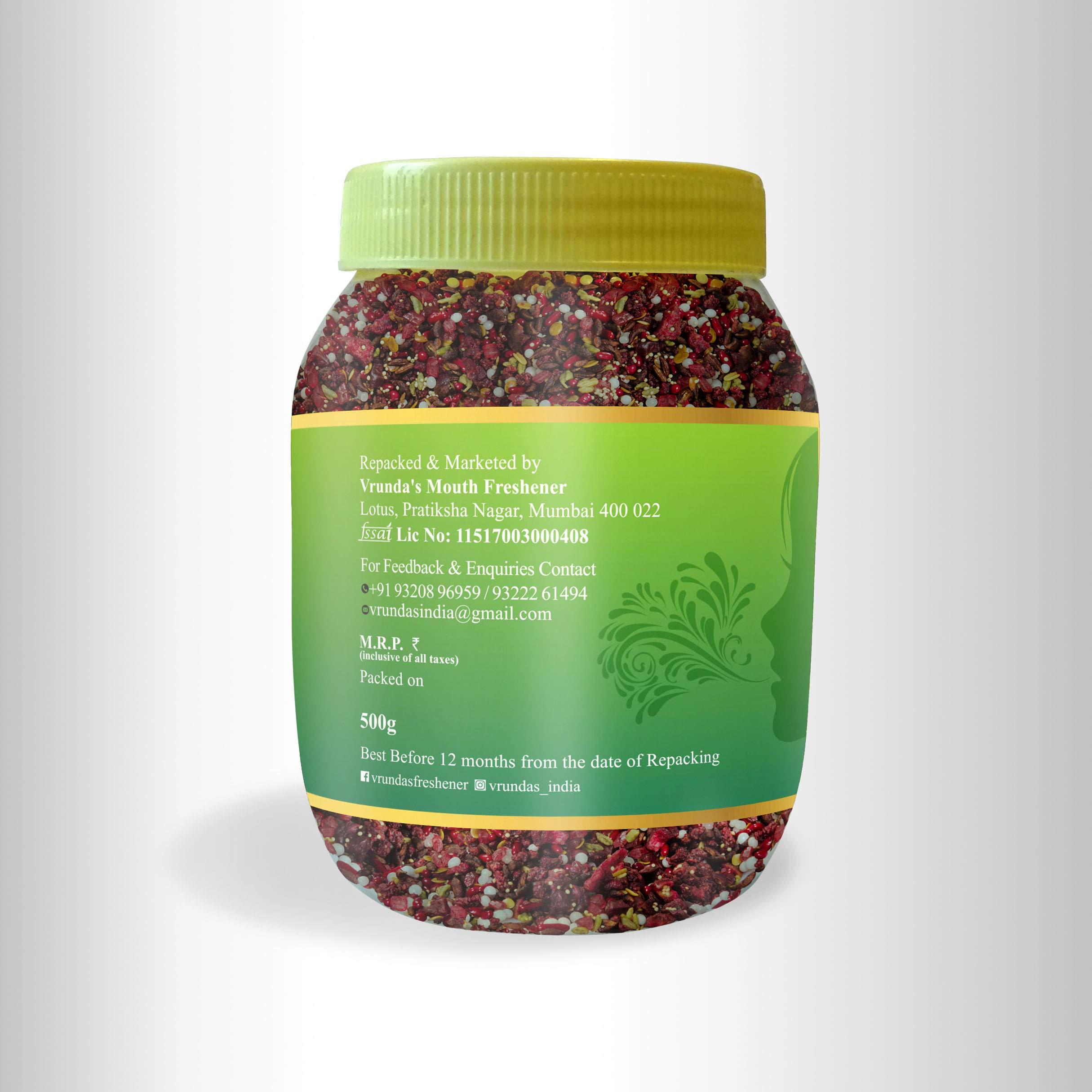 Vrunda's Vrunda's Kashmiri Mouth Freshener 500 Gm [Indian Mouthfreshner,Natural Badishep ,Healthy Fennel Seeds,Roasted Saunf,Digestive Aniseed ,Mix variyali, After Meal Mukhwas]