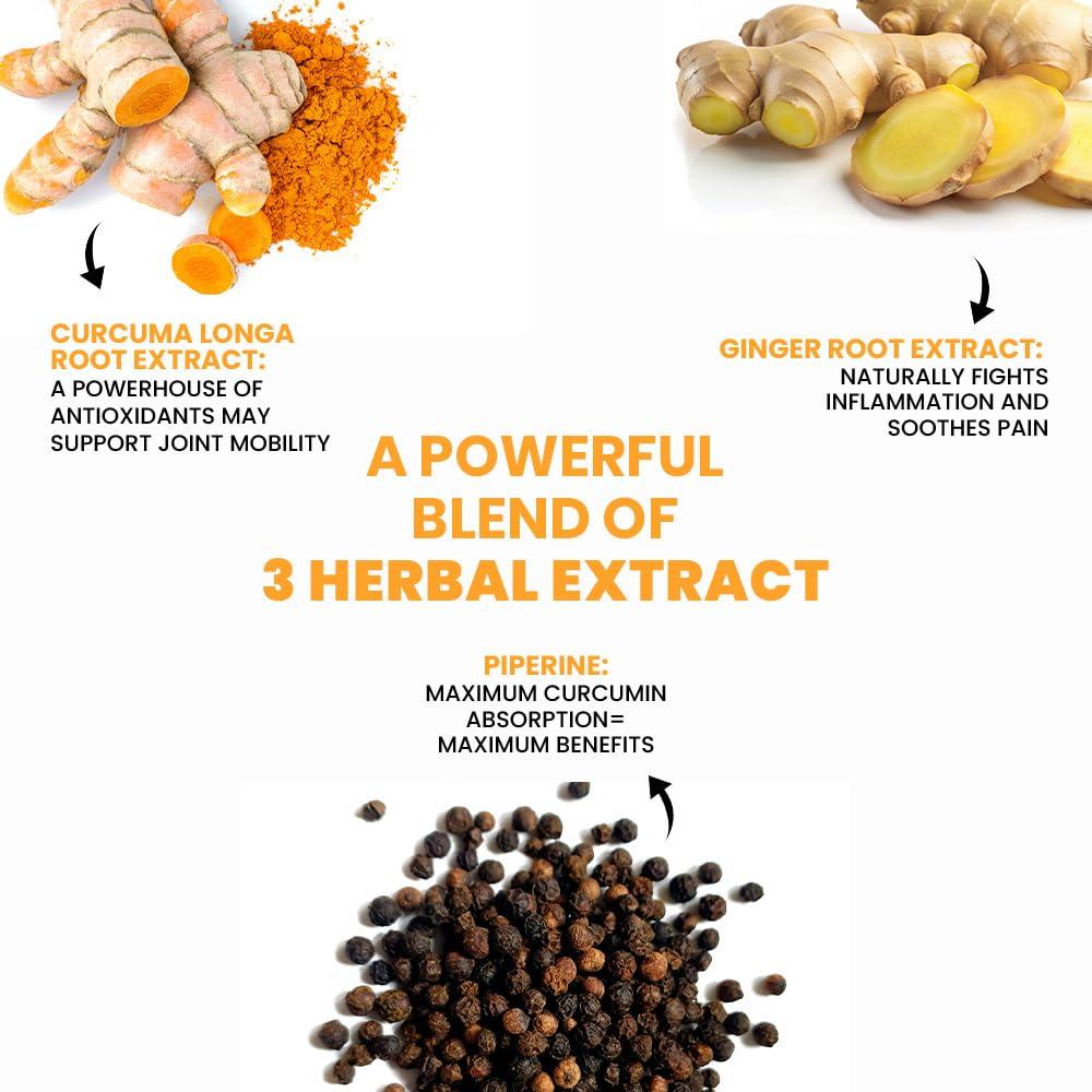 Carbamide Forte Carbamide Forte Curcumin Tablets with Piperine and 95% Curcuminoids | Anti inflammatory Supplement for Adults | With Curcuma Longa, Turmeric & Ginger Root extract | 60 Veg Tablets