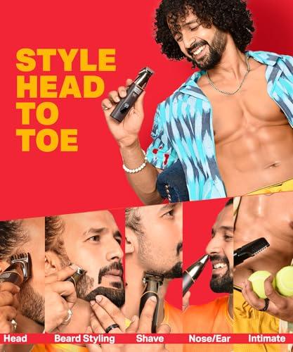 Bombay Shaving Company Bombay Shaving Company 11 in1 Multi Grooming Kit | All in One Full Body Trimmer for Men | 120 Min Charge time, 90 Min Runtime, Charging Indicator | IPX6 Water Proof | Nose, Ear, Beard, Body, Hair Trimmer Men