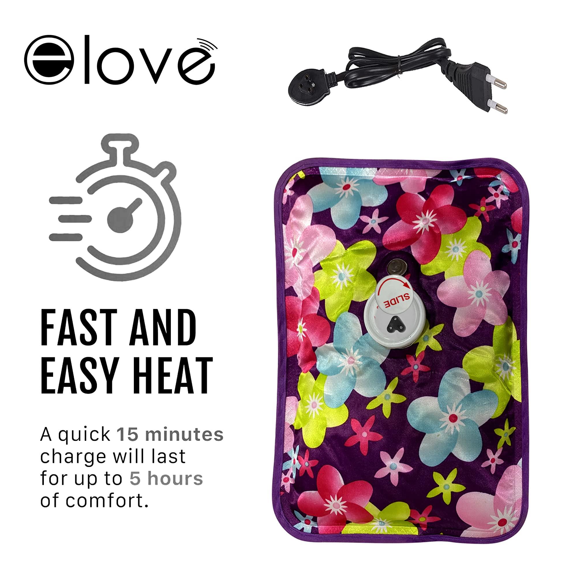 elove Elove Electric Heating Gel Pad for Pain Relief Heat Pouch Hot Water Bottle Bag Electric Hot Water Bag heating pad auto cut For Cramps Sore Muscles for Indoor & Outdoor Use (Color & Design May Vary)