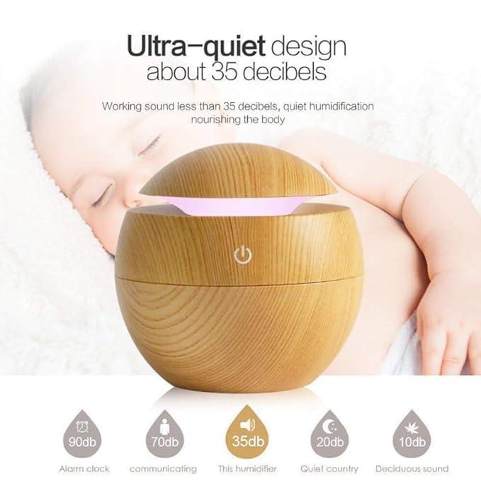 VIDORA VIDORA Wooden Cool Mist Humidifiers Essential Oil Diffuser Aroma Air Humidifier with Colorful Change for Car, Office, Babies, humidifiers for Home, air humidifier for Room
