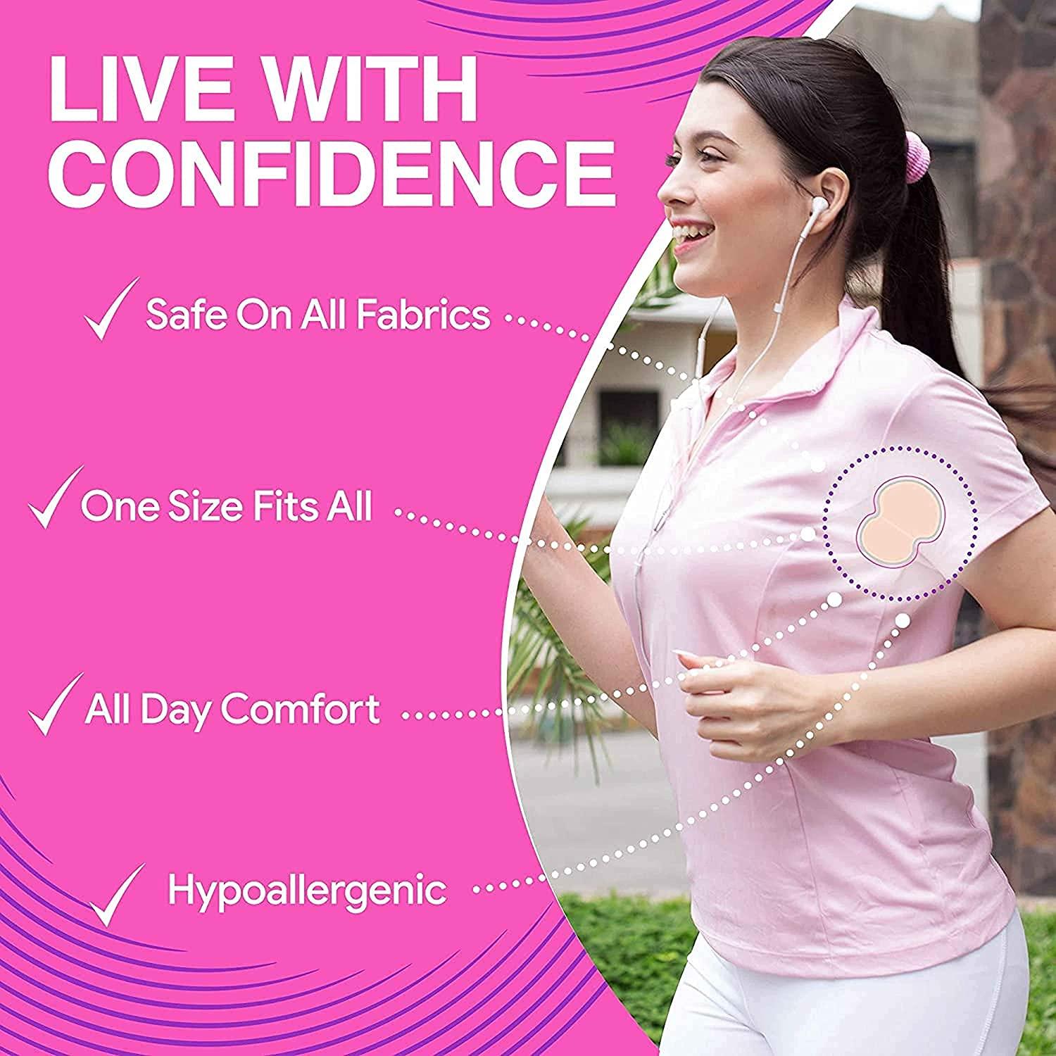 Calitate24 Underarm Sweat Pads, Armpit Sweat Pads for Women and Men Premium Sweat Shield Fight Hyperhidrosis, Disposable Underarm Pads for Sweating Women, Comfortable Unflavoured, Non Visible, 4 Pieces