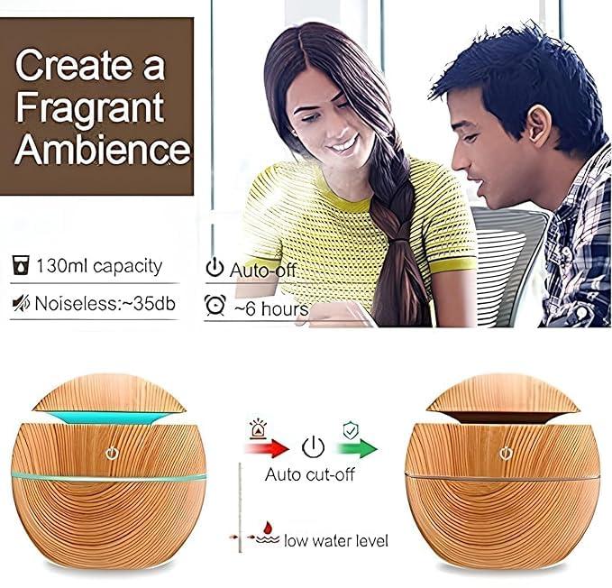 VIDORA VIDORA Wooden Cool Mist Humidifiers Essential Oil Diffuser Aroma Air Humidifier with Colorful Change for Car, Office, Babies, humidifiers for Home, air humidifier for Room