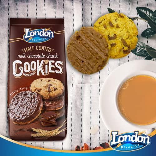London Biscuits London Biscuits Half Coated Milk Chocolate Chunk Cookies, 5.2 oz / 160 g