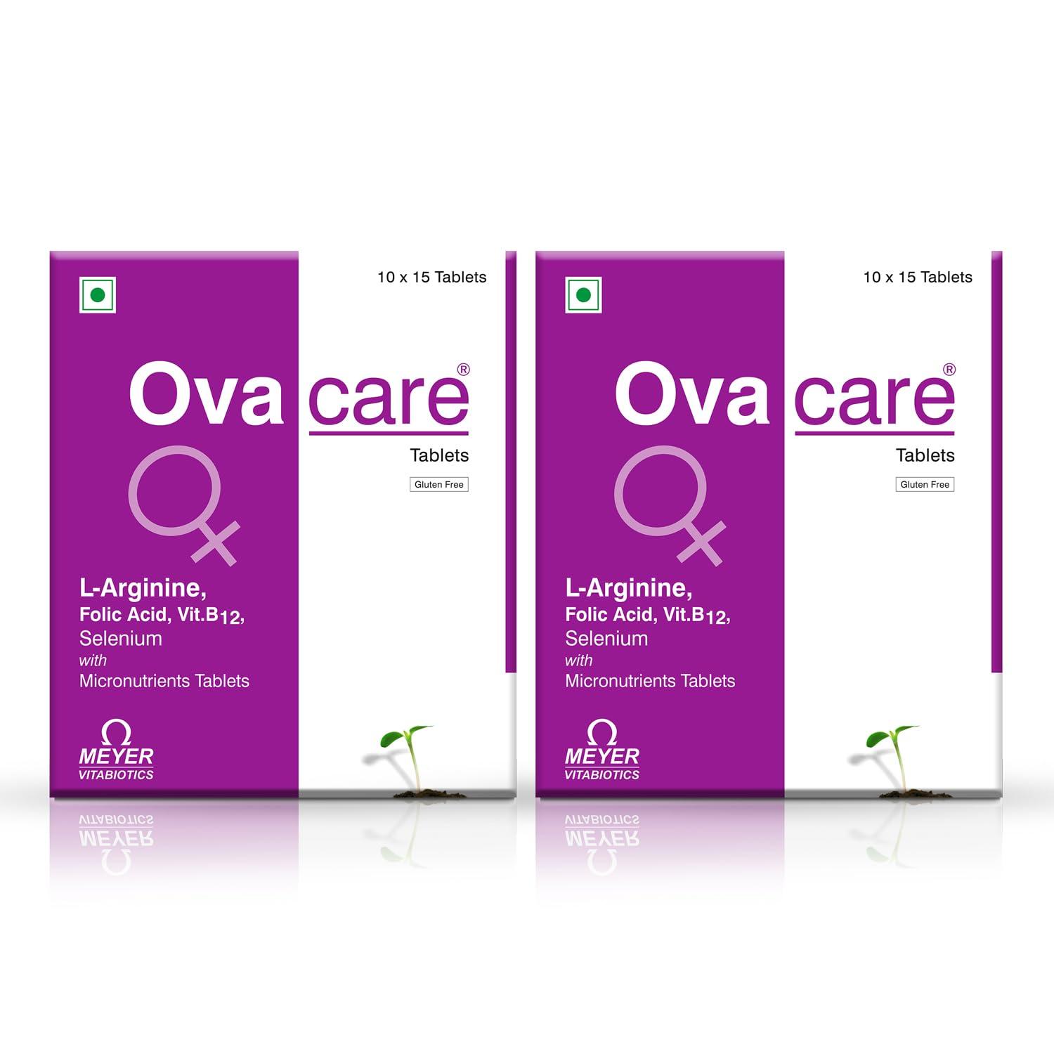 OVACARE Ovacare Tablets With L-Arginine, Selenium & Essential Micronutrients Help Improve Ovarian Function, Restore The Menstrual Cycle | 15 Tablets (Pack Of 2) (2 STRIP)