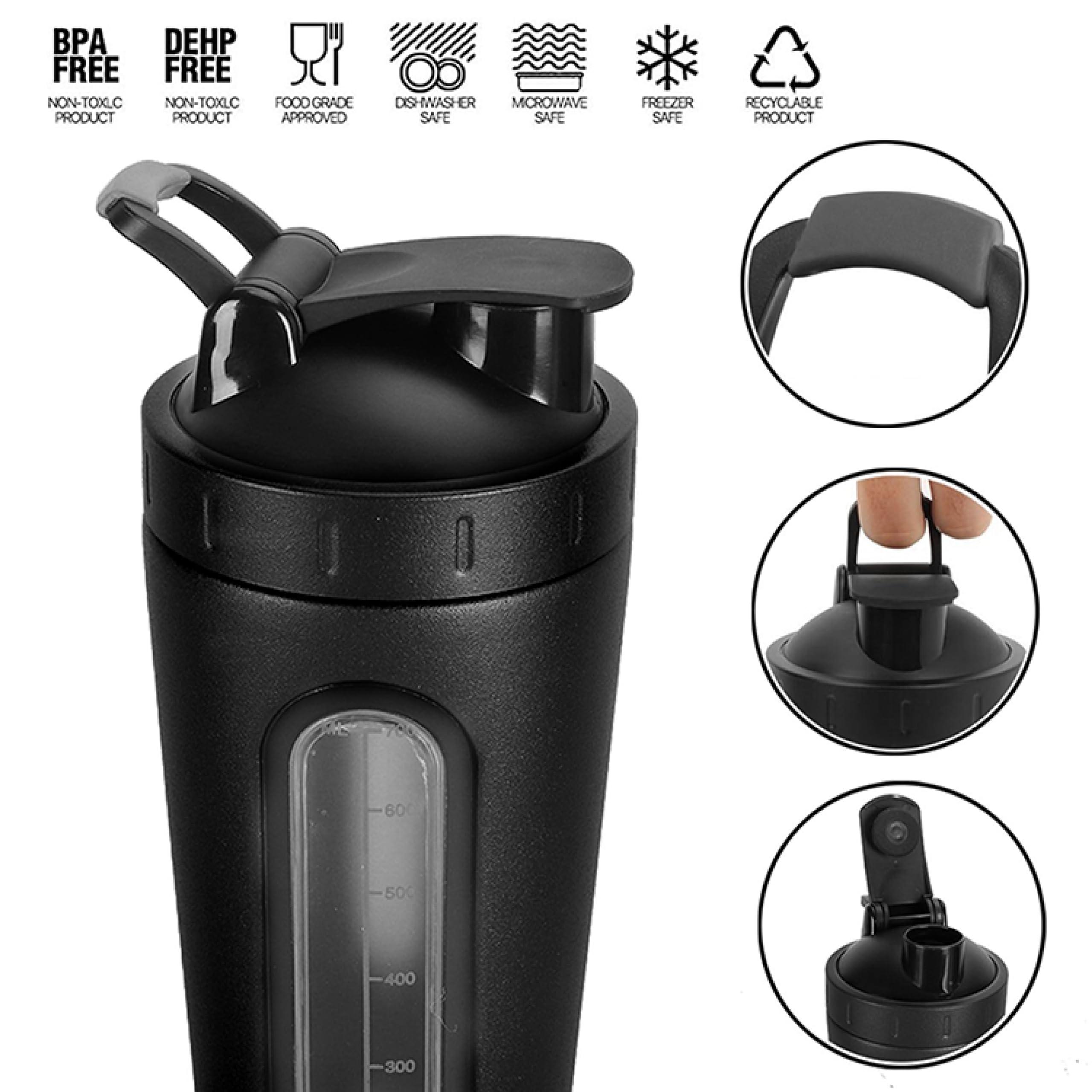 BURRDOFF BURRDOFF [VISIBLE WINDOW Protein Shaker Bottle, Gym Shaker Steel Shaker Bottle Gym Shaker Bottle shaker bottles for protein shake gym protein shaker bottle (Matt Black)