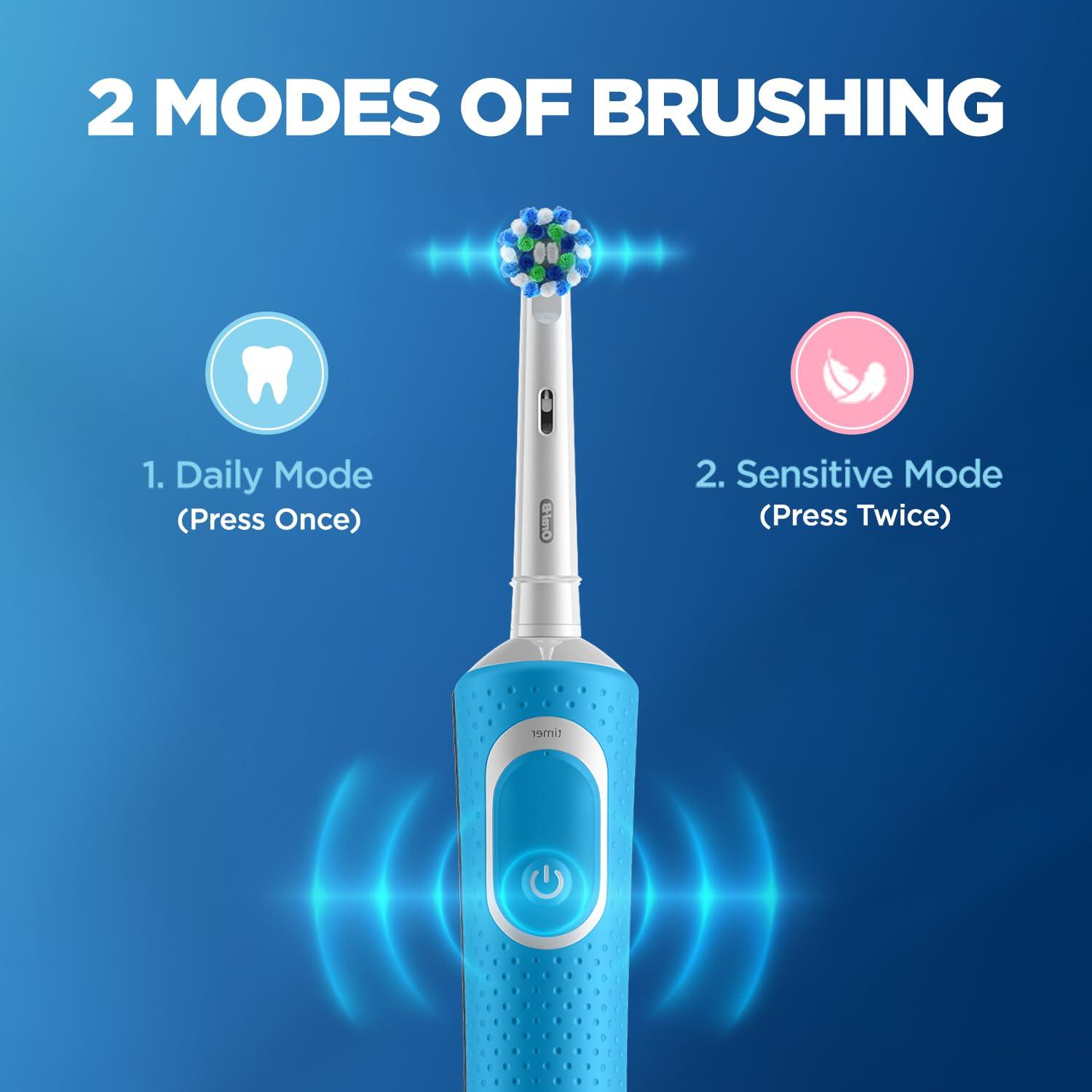 Oral-B Oral B Vitality 100 Blue Criss Cross Electric Rechargeable Toothbrush for adults & Oral B ORIGINAL Sensitive Electric Toothbrush Soft Replacement Brush Heads Pro,Smart Series, 2 refills