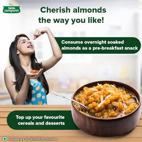 Tata Sampann Tata Sampann Pure California Almonds Whole, 1kg, Real Nuts, High in Fiber, Badam Giri, Rich in Protein, Magnesium, Phosphorus and Dietary Fibre, Nuts & Dry Fruits, Value Pack