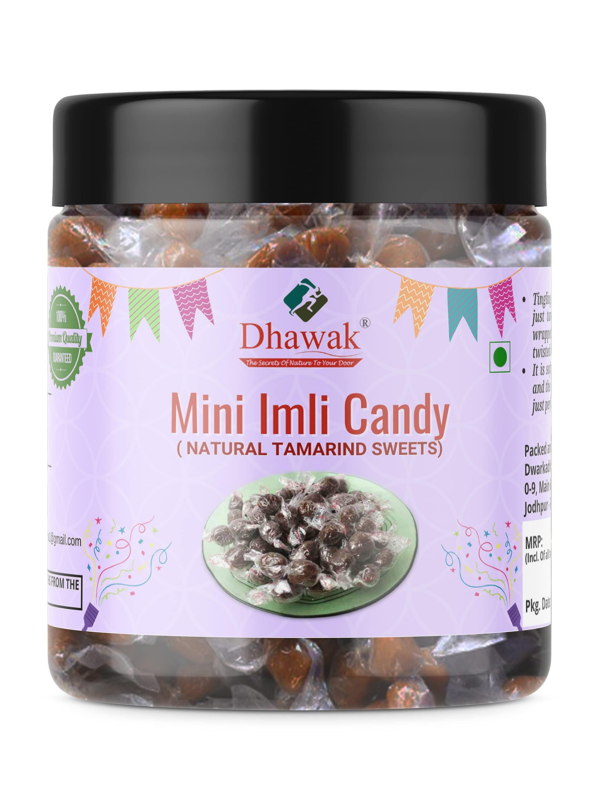 DHAWAK Dhawak Imli Candy, Khatti, Methi Imli, Tamarind Twist Candy 250 gms, Tamarind Candy [Jar Pack]