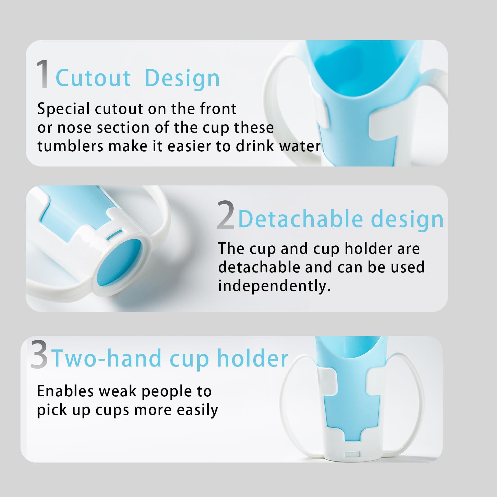 JFGLORIX JFGLORIX Nosey Cups,Elderly Care Cups,Cups for Physical Therapy Recovery and Rehabilitation,Nosey Cups with Holder 8.7oz