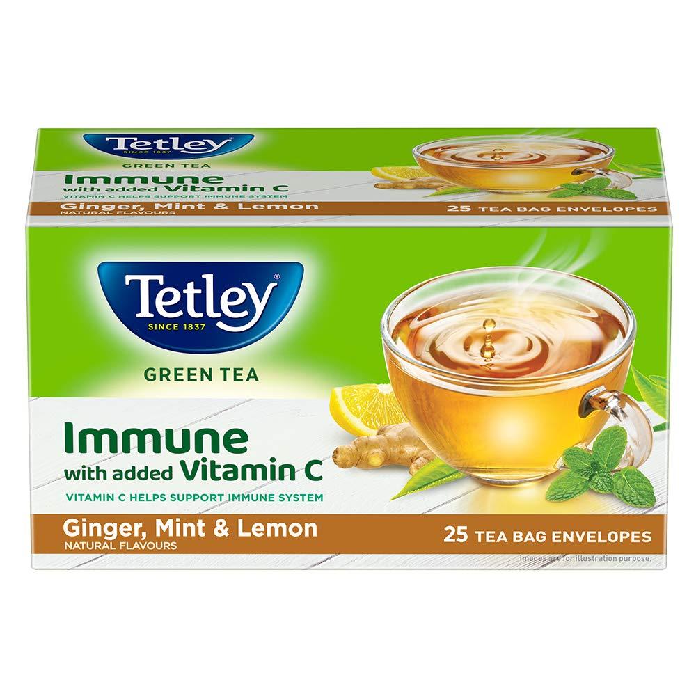 Tetley Tetley Green Tea, Ginger Mint Lemon, 25 Tea Bags and Tetley Green Tea, Lemon and Honey, 100 Tea Bags