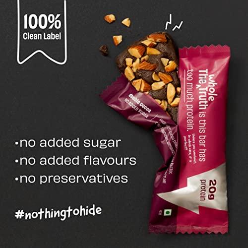 The Whole Truth The Whole Truth - High Protein Double Cocoa 20g Protein Bar - Pack of 5 x 67g each - No Added Sugar - No Preservatives - No Artificial Flavours - All Natural