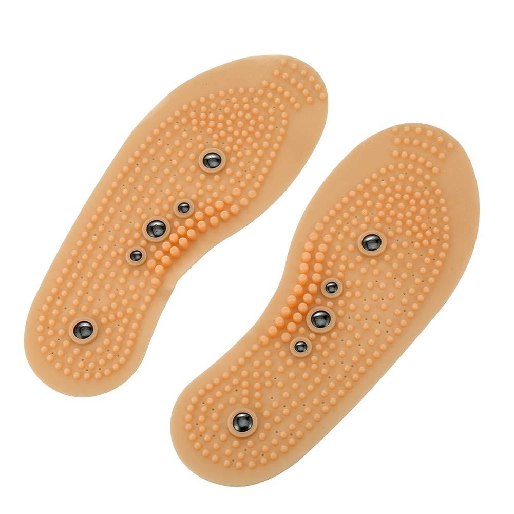 Liujaos 1 Pair Acupoints Reflection Cutable Magnetic Insole, Breathable Acupressure Magnetic Massage Insoles, for Relieve Fatigue for Promote(41-45 Yards)