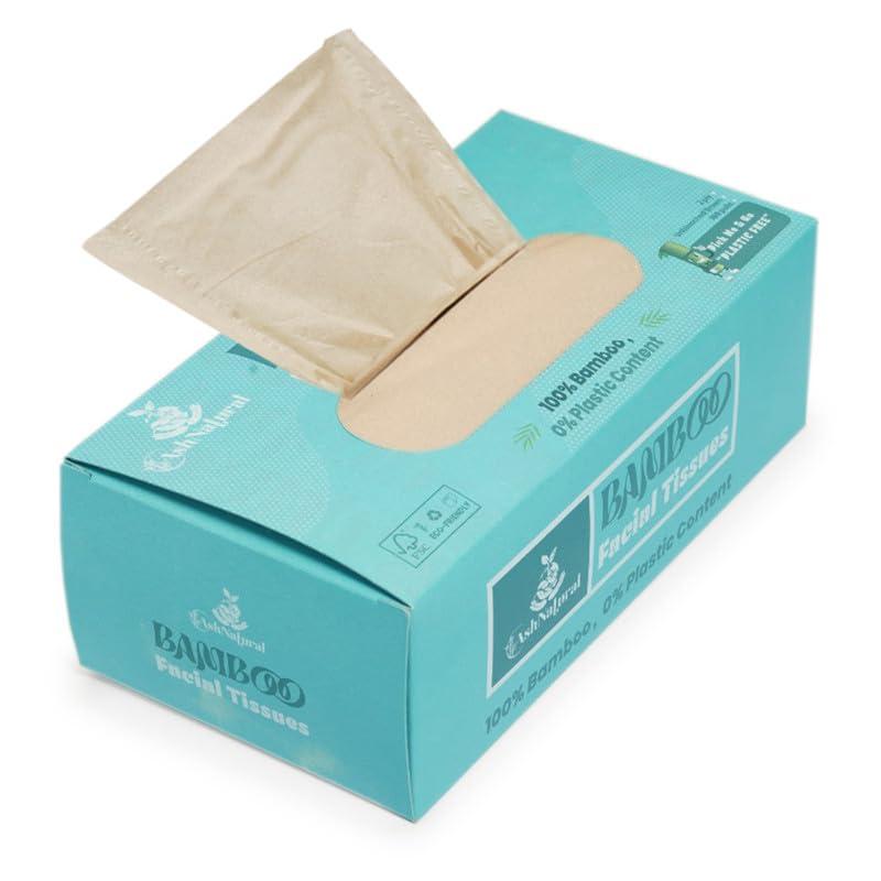 AshNatural AshNatural Bamboo Facial Tissue (Pack of 12) 1200 Pulls 2-Ply, 100% Bamboo|Disposable and Eco-friendly Tissue|Tree-Free Solution, Skin Friendly & Unbleached 1200 Pulls
