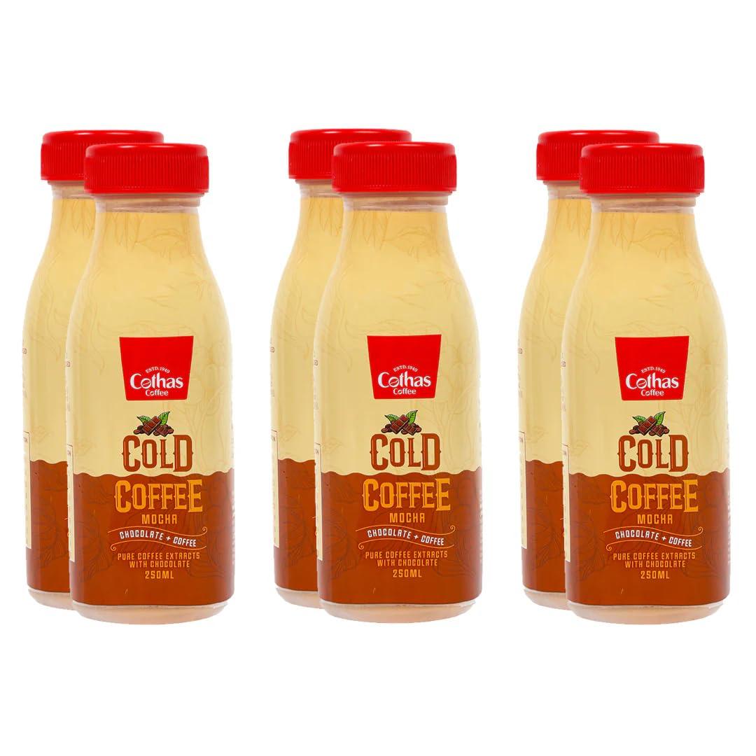 Cothas Cothas Mocha Cold Coffee, Pure and Authentic Coffee Extracts with Chocolate and Real-Toned Milk, Best served Cold, Ideal Choice for Coffee Connoisseurs, Pack of 6 (250ml each)