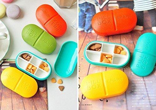 GLIVE (LABEL) GLIVE (LABEL) Portable 6-Slot Capsule Shape Pill Medicine Storage Pill Box Organizer Box for Pills/Vitamin/Supplements (1)