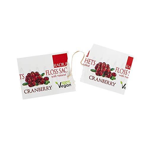 RADIUS RADIUS Vegan Floss Sachets with Natural Xylitol, Cranberry, 20 Count