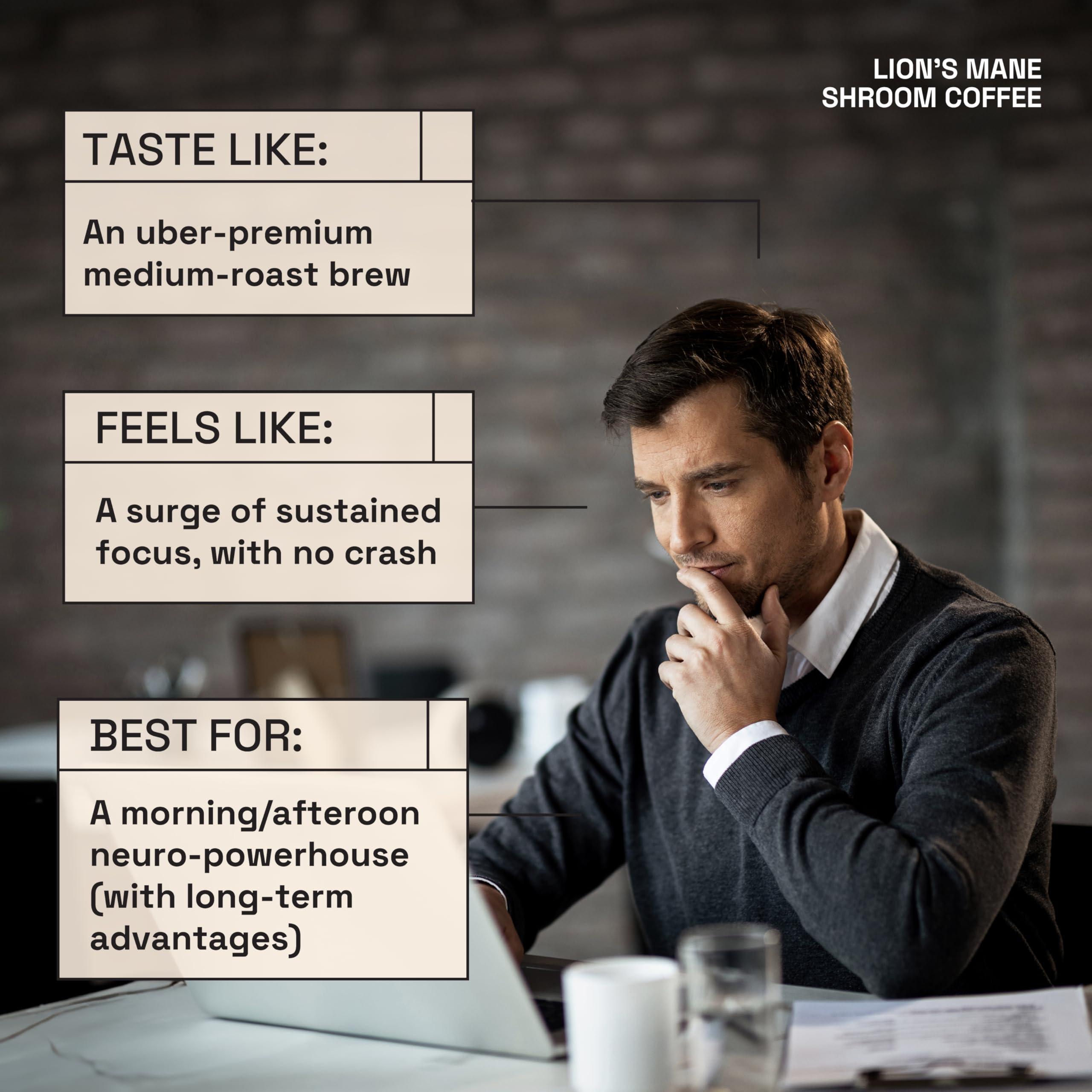 Ace Blend Ace Blend Lions Mane SHROOM COFFEE | 30 serves | Mushroom Coffee | KSM 66 Ashwagandha | L-Theanine | MCT | Focus | Memory | 100% Arabica | Instant Black Coffee | Keto | Cold/Hot Brew