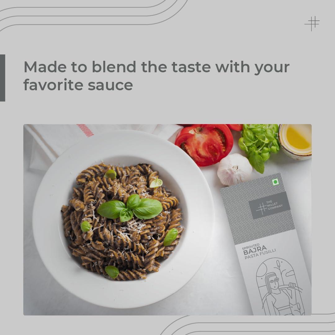 THE MILLET COMPANY The Millet Company Sprouted Bajra Pasta Fusilli, Gluten-free, Maida-Free, High-Fibre Pasta