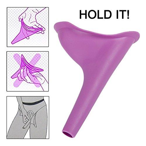 Ural URAL Easy Pee Female Silicone Portable Urination Device (Purple - Lightweight Travel Urinal Funnel to enable Women/Ladies/Girls to Stand up and Pee (Pack of 3)