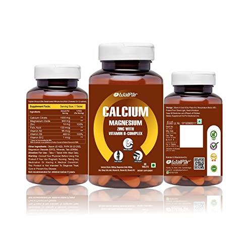 WALPAR Calcium Citrate Supplement 1300mg with Magnesium Zinc Vitamin D3 D B12 B Complex Ideal for Bone and Muscle support & Joint health Ideal for Men Women (1)