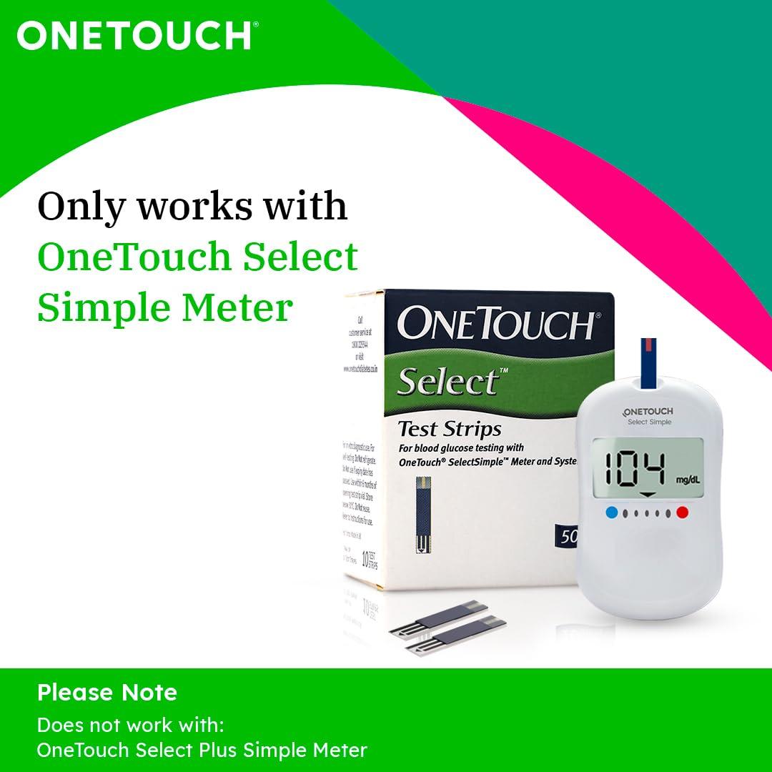 OneTouch OneTouch Select Test Strips | Pack of 10 Strips | Blood Sugar Test Machine Testing Strips | Global Iconic Brand | For use with OneTouch Select Simple Glucometer