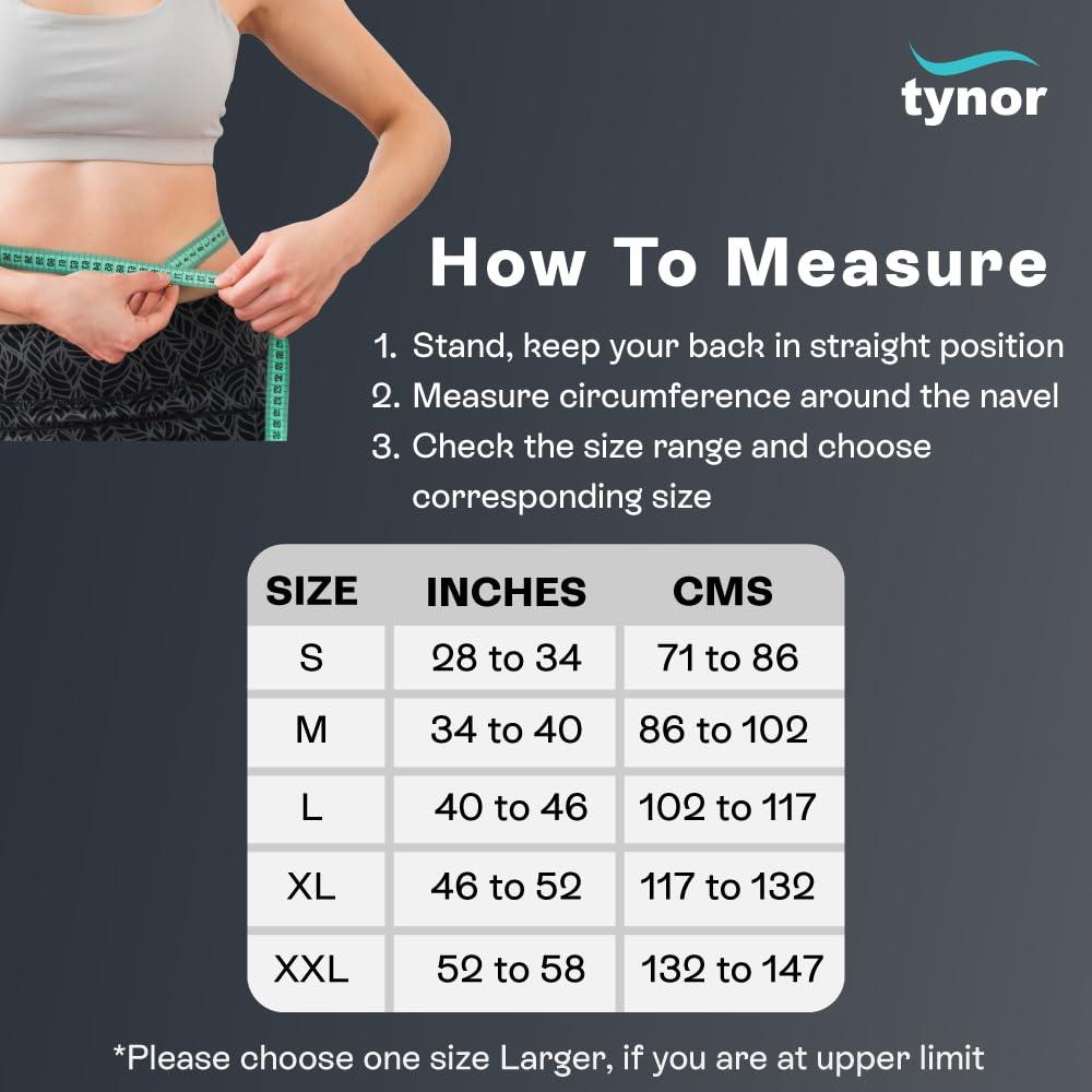 TYNOR TYNOR Lumbo Sacral Belt, Black, Medium, 1 Unit