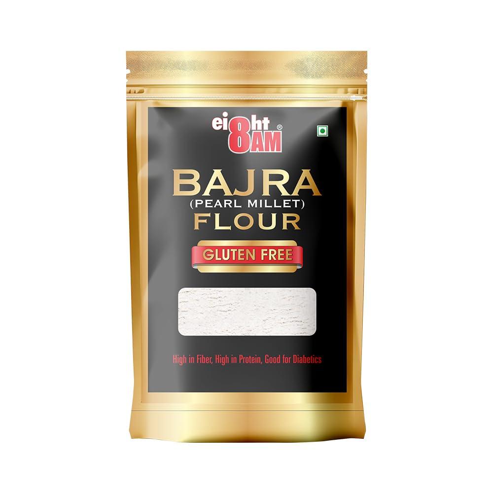8AM 8AM Bajra Flour (Pearl Millet), Gluten Free, Rich Source of Protein and Calcium, Healthy and Nutritious Millets, 980 GM