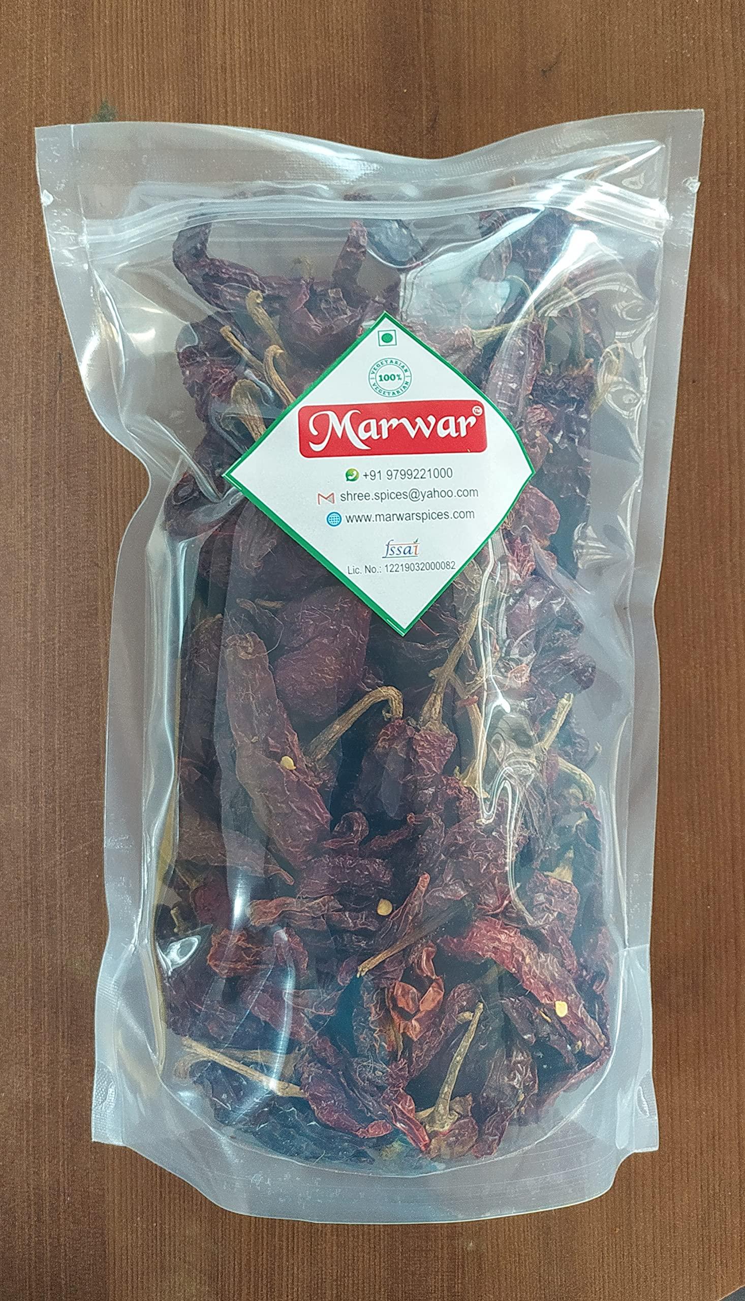 MARWAR Marwar Kashmiri Red Chilli Whole & Dry (Lal Mirchi Sabut) -800 Grams
