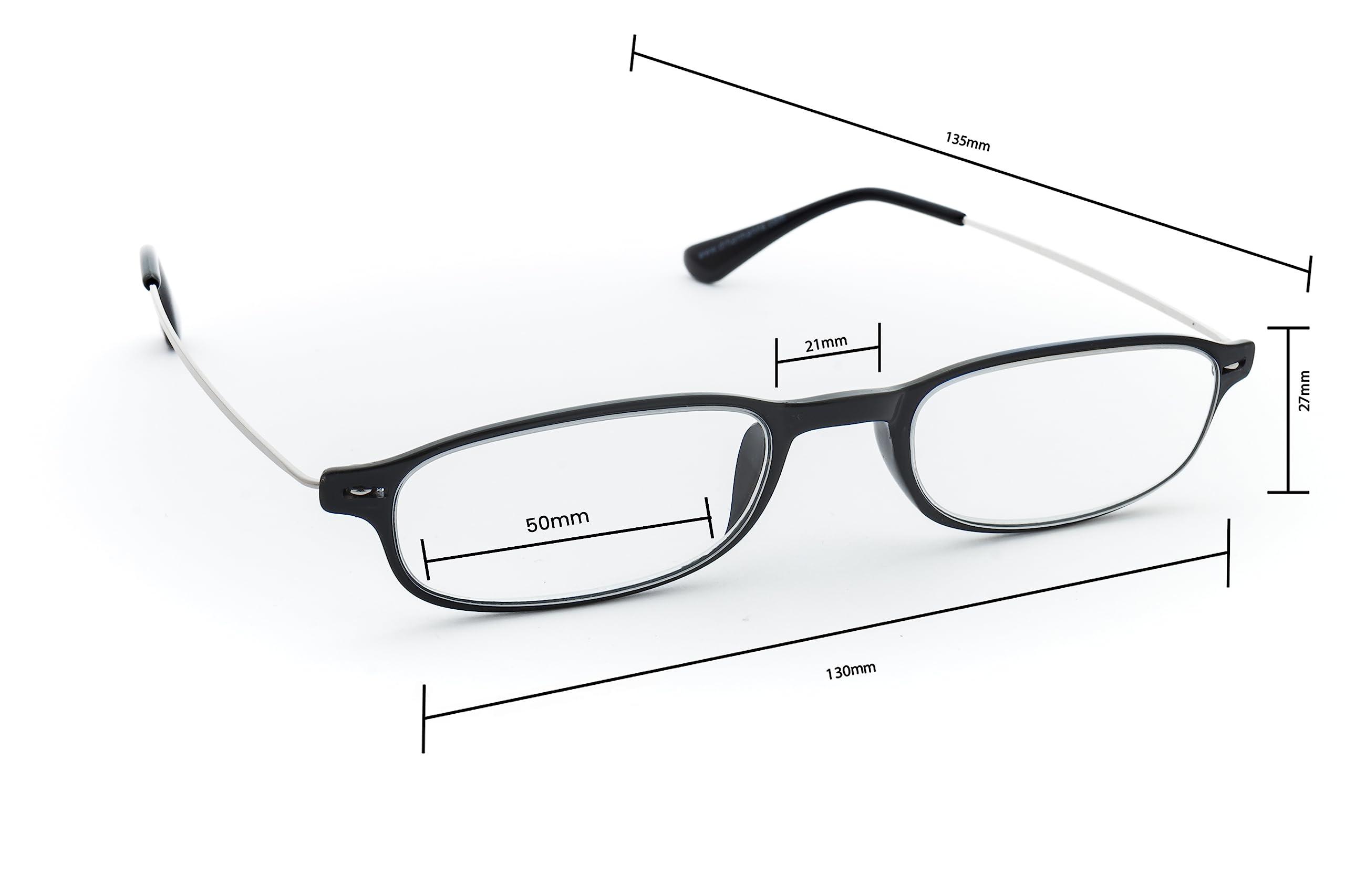 Dr.Harmann\'s Dr.Harmann\'s Rectangular Reading Glasses (Black) (Library 4 +1.50)