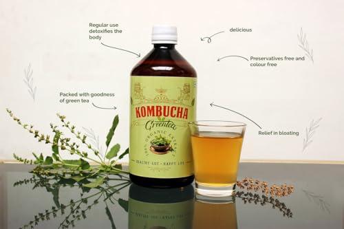 Indopharma Industries Indopharma Industries Refreshing Kombucha Green Tea, for Holistic Wellness, Inner Balance, and Vitality, Natural detoxifying, Gut Friendly Kombucha Drink (Tulsi, Pack of 1)