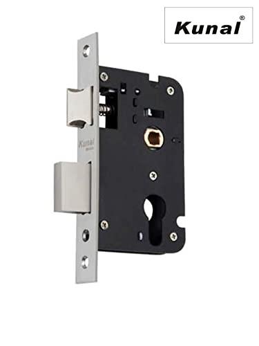 Kunal India Kunal Labacha Mortice Door Handle Lock Set with 70MM Brass Cylindrical Lock with 3 computrised Key|Main Door Handle Lock with Antique/Graphite Finish Material Zinc Size 8 Inch