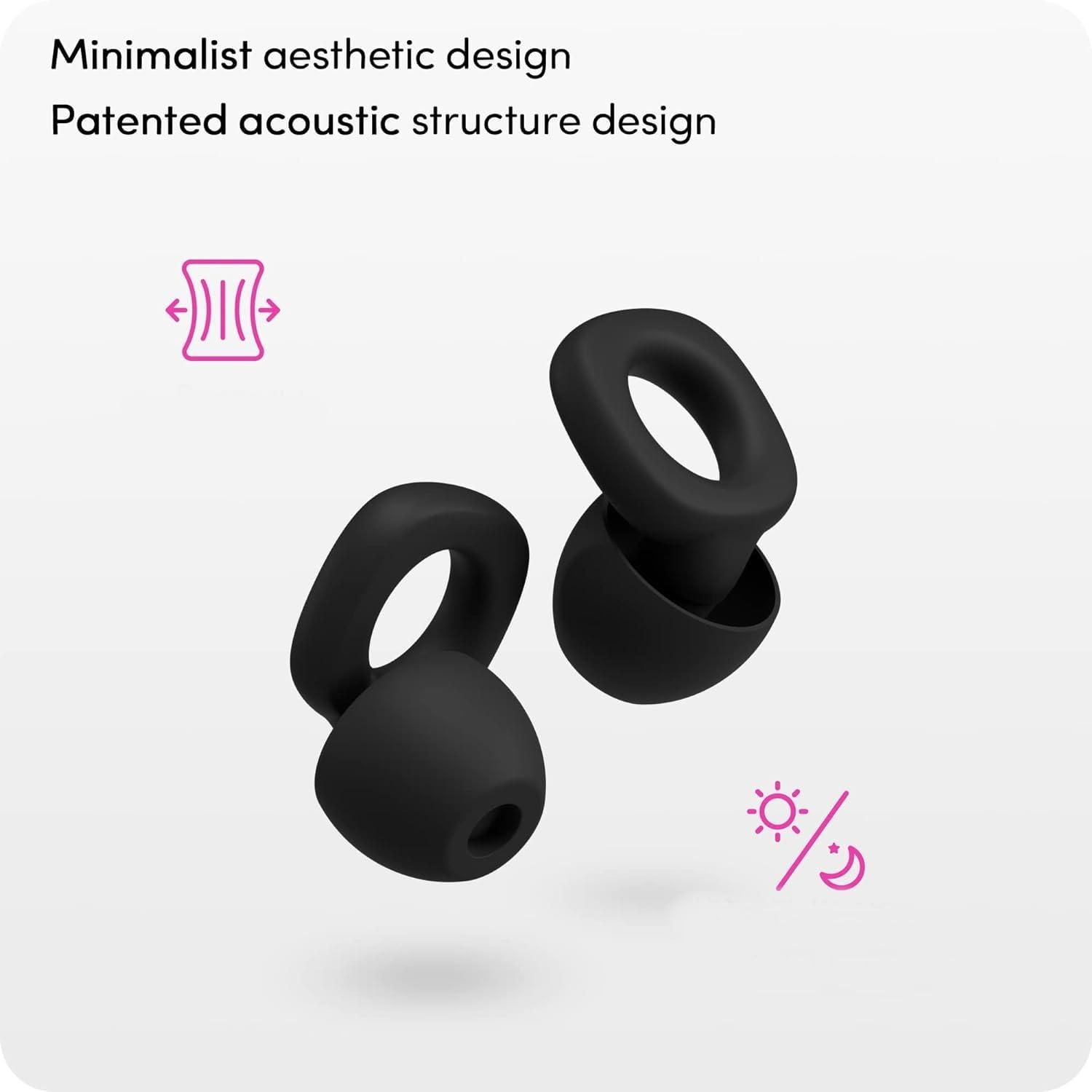 Kofati Kofati Quiet Ear Plugs For Noise Reduction Super Soft,Ear Plugs For Noise Ear Protection Ear Plugs For Sleep, Flexible Silicone For Sleep-4 Ear Tips In S/L Black