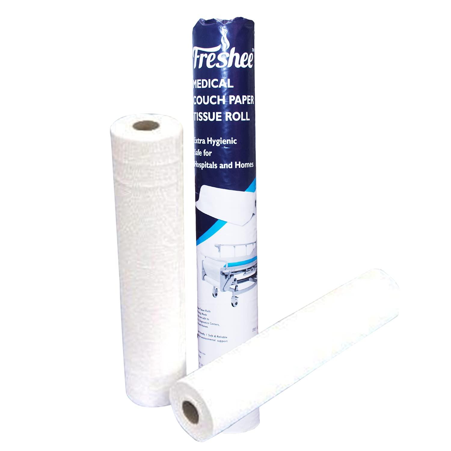 Freshee Freshee Medical Couch Paper Tissue Roll - Pack of 5, Tissue Roll for Hospitals, Diagnostic Centres, Home for Extra Hygiene, 40 meter