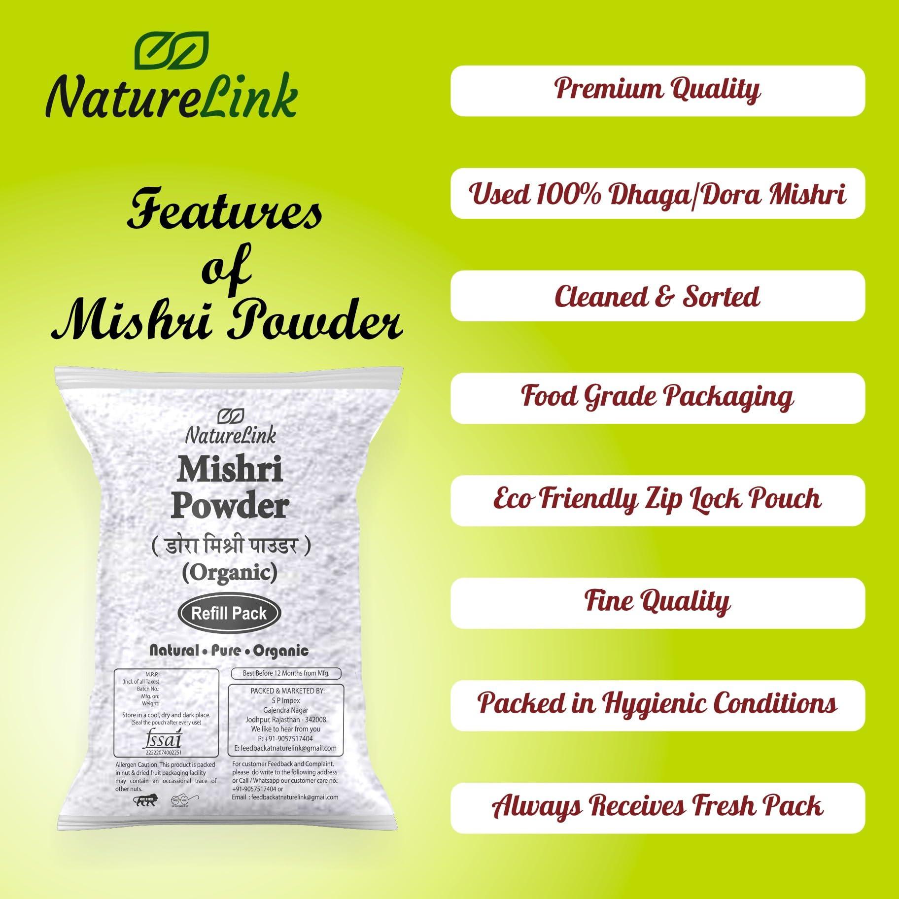 Nature Link Nature Link Mishri Powder, Misri Powder, Thread Mishri Powder, Dhaga Mishri Powder, Dhage Wali Mishri Powder, Rock Candy Sugar Powder (Refill) 100g