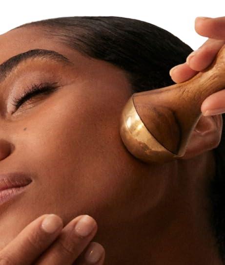 WITSOUL WITSOUL kansa Wand face and Foot Massager/Unique Design - 2 in 1 Massager/Two Different Sizes of Kansa Cups with Teak Wood Handle