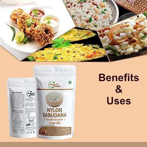 Organic Platter Nylon Sabudana Big, Nylon Sago,Nylon Crystal (Sago), Javvarisi/Tapioca pearls (Pouch) (200)