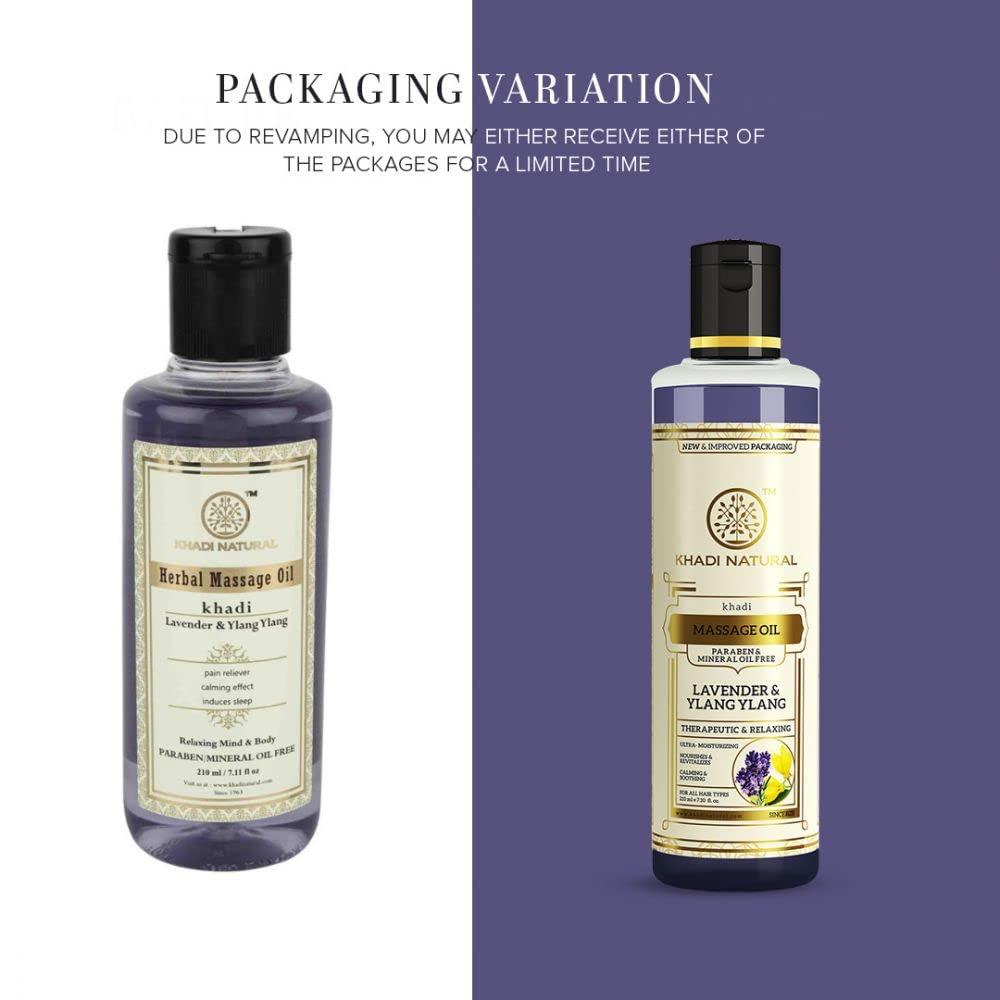 Khadi Herbal Khadi Natural Lavender & Ylang Ylang massage Oil 210 Ml (Set of 2)