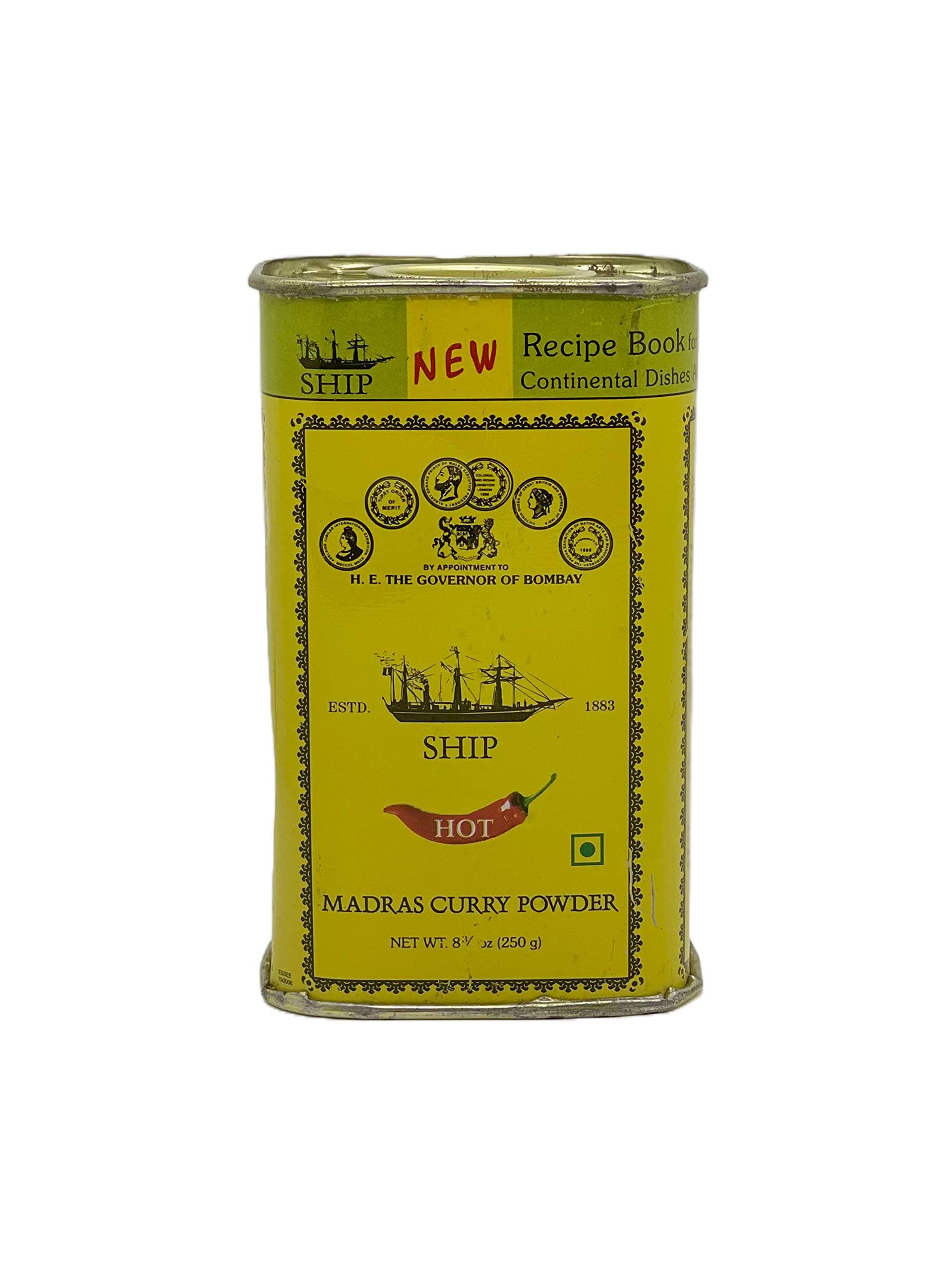 Ship Ship Madras Curry Powder Hot Variant, 250gms | Age Old Recipe | No 1 Exporter Of Curry Masala | Kitchen King Masala | 15+ Authentic Whole Indian Spices Used | Multi-Purpose use for various Veg or Non-veg Curries & Sabzis
