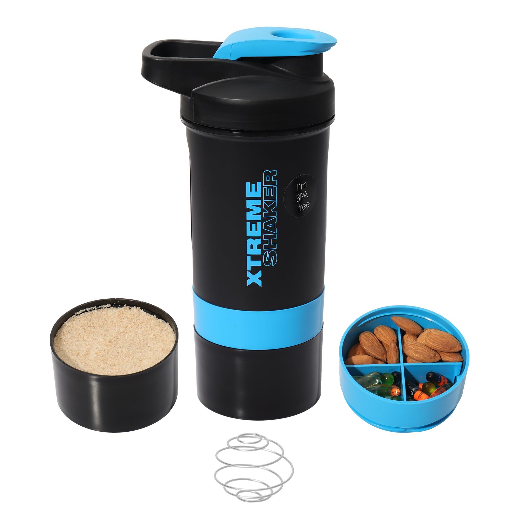 Jaypee Plus Jaypee Plus Xtreme Shaker Gym Shaker for Protein Shake Shaker Bottles for Protein, Preworkout Shaker BCAA Shake, Protein Shaker Bottle for Gym Men and Women BPA-Free 700 ml Black Blue