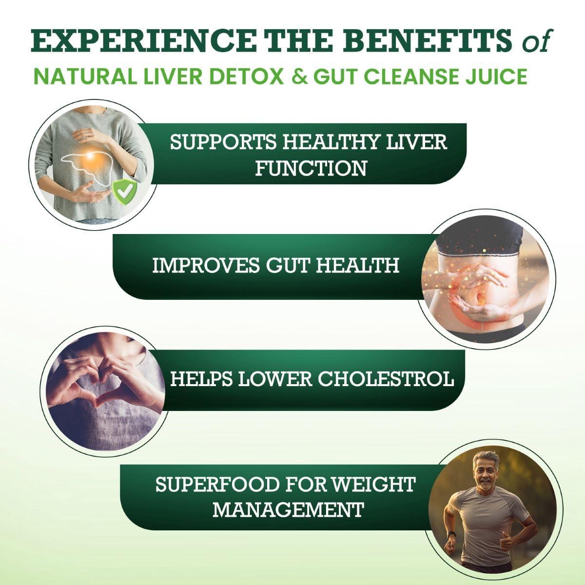 VANSAAR Vansaar Wheatgrass Juice | Natural Liver detox & Gut cleanser Juice | Superfood for Weight & Cholesterol management | 100% Ayurvedic - 500 ml (Pack of 2)