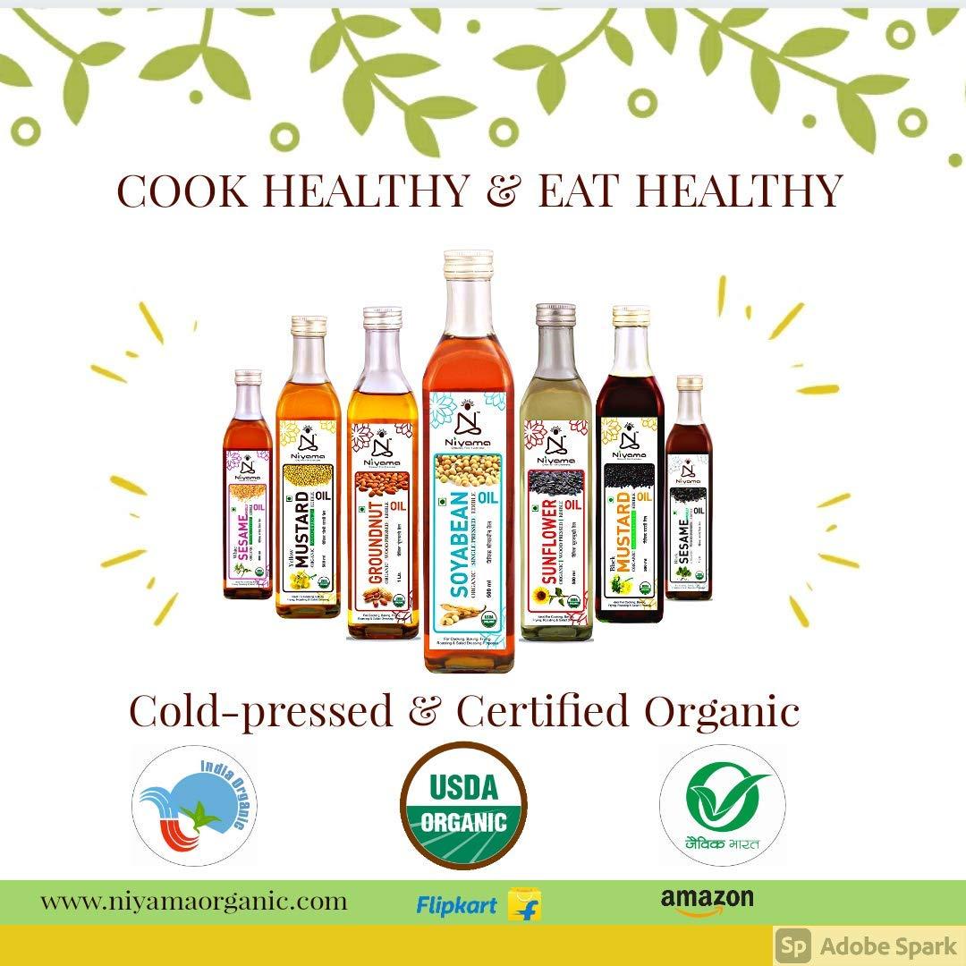 Niyama Niyama® Organic Black Mustard Wood Pressed Oil (Sarso Ka Tel), Ideal for Cooking Purpose (1.5 Ltr. Pouch) (Pack of 2)