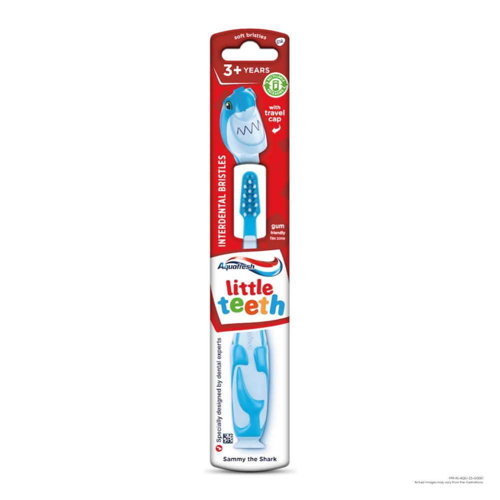 Aquafresh Aquafresh Kid Little Teeth Manual Toothbrush - Shark, Blue, Pack of 1