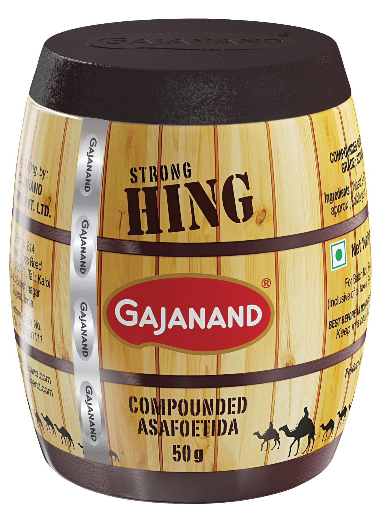 GAJANAND GAJANAND Strong Hing Powder, 50g x Pack of 2 / Compounded Asafoetida Powder/for Healthy and Flavorful Cooking/Strong Tadka Hing