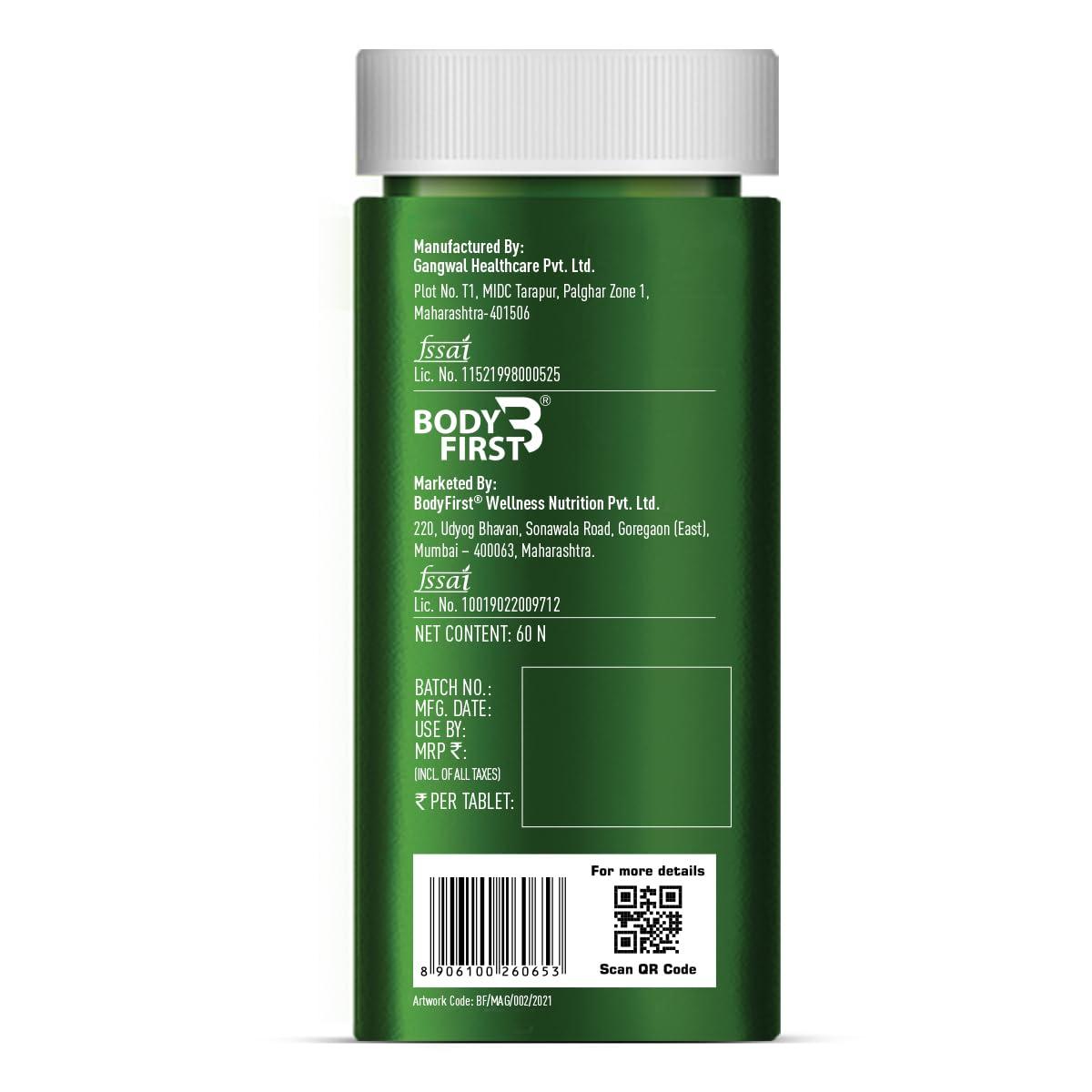 Body First Body First Aquamin Magnesium - Supports Energy & Enzyme Production, Bone Health, Muscle Soreness & Cramps, Relax Calm Sleep & Recovery, 60 Veg Tablets