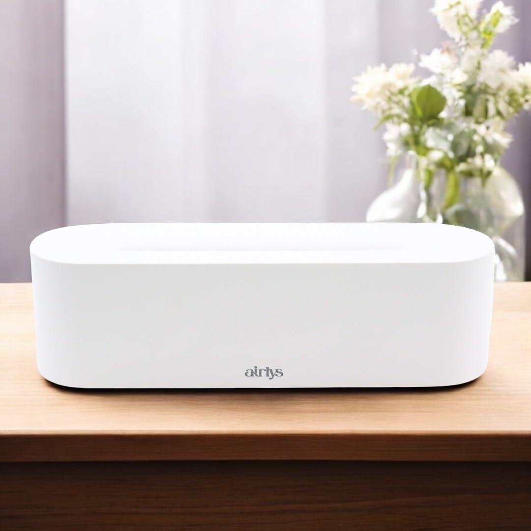 airlys Airlys Flame Diffuser: 150ml Aromatherapy with 7-Color LED Light, Customizable Timer, and Mesmerizing Flame Effect for Relaxation and Ambiance