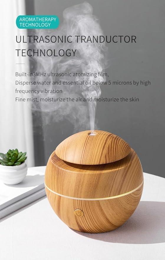 VIDORA VIDORA Wooden Cool Mist Humidifiers Essential Oil Diffuser Aroma Air Humidifier with Colorful Change for Car, Office, Babies, humidifiers for Home, air humidifier for Room