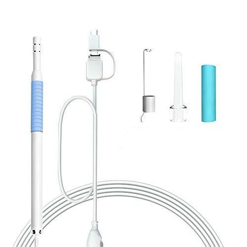 IKTU Iktu Otoscope Ear Cleaner USB Endoscope, 720P HD Visual Ear Spoon Digital Ear Camera, 3 in 1 Borescope Inspection Earwax Removal Cleaning Tool with 6 LED Lights for Android,Windows,MAC,Tablet